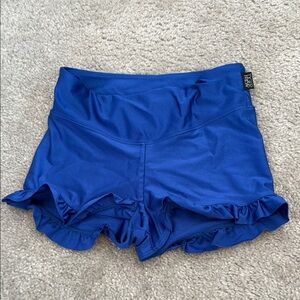 shiny blue tiger friday shorts